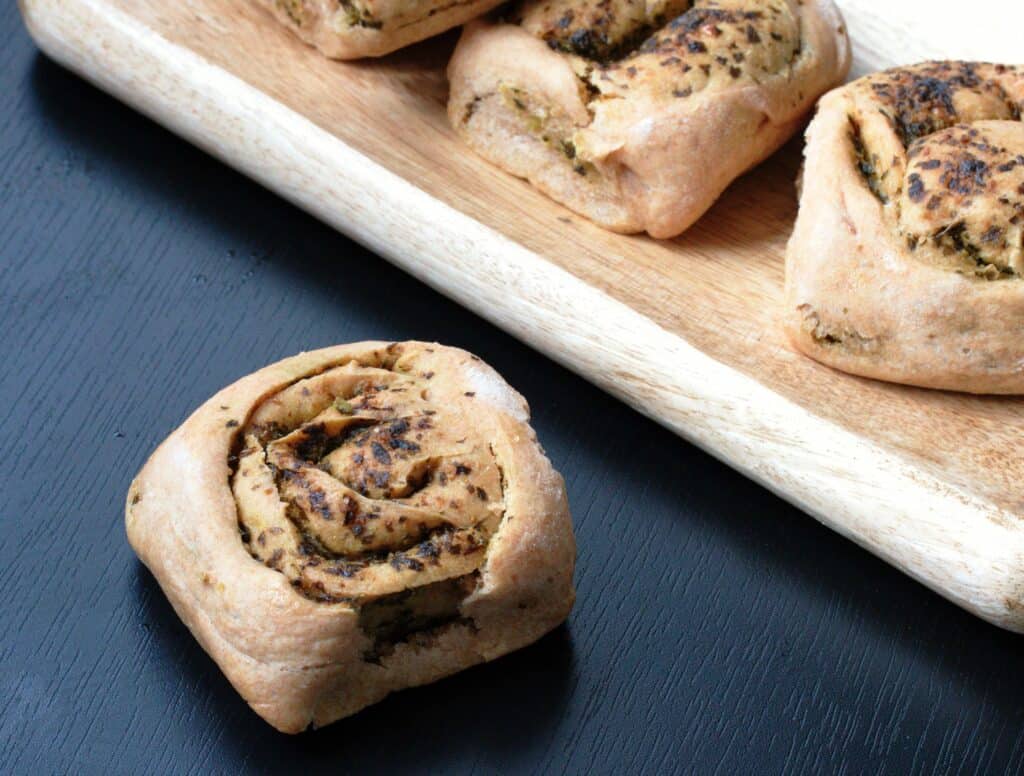 Vegan Sourdough Pesto Rolls